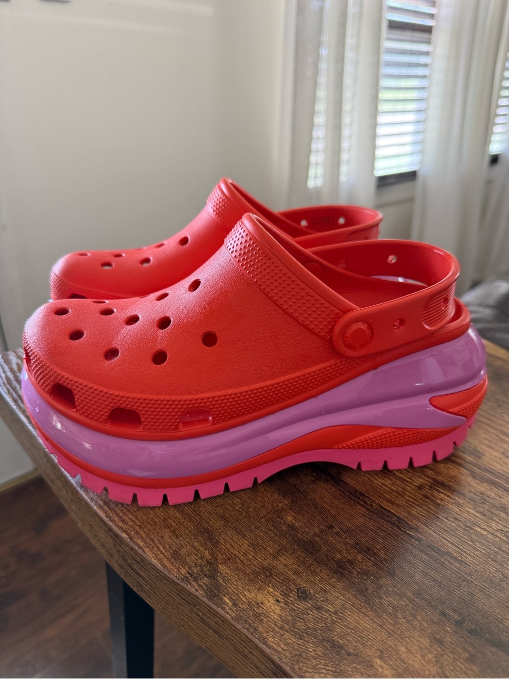 Mega Crush Platform Crocs Orange Pink Women’s 8 / Men’s 6 - Picture 3 of 9